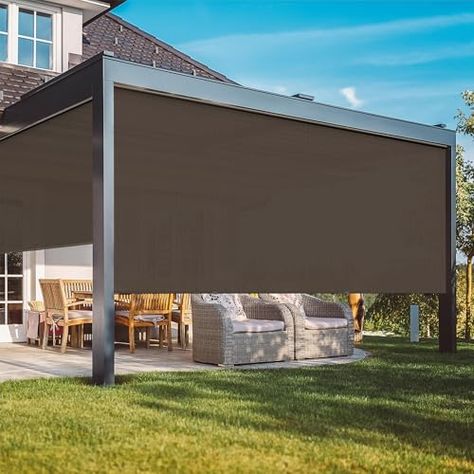 PRICES MAY VARY. 70% Pvc & 30% Polyester 【New Materials-95% UV Blockout】Different from ordinary outdoor shade, our outdoor shade material is upgraded, which is made of 70% PVC & 30% Polyrster's Teslin Fabric. It has excellent ultraviolet effects and can block 95% of UV. At the same time, Teslin Fabric has a good breathability, you will never feel sultry. In addition, the excellent production technology makes this outdoor roller shade have an excellent windproof effect, can effectively prevent th Shades For Patio, Outdoor Roller Shade, Patio Shades, Outdoor Patio Shades, Patio Decking, Retractable Shade, Patio Sun Shades, Outdoor Curtains For Patio, Outdoor Blinds