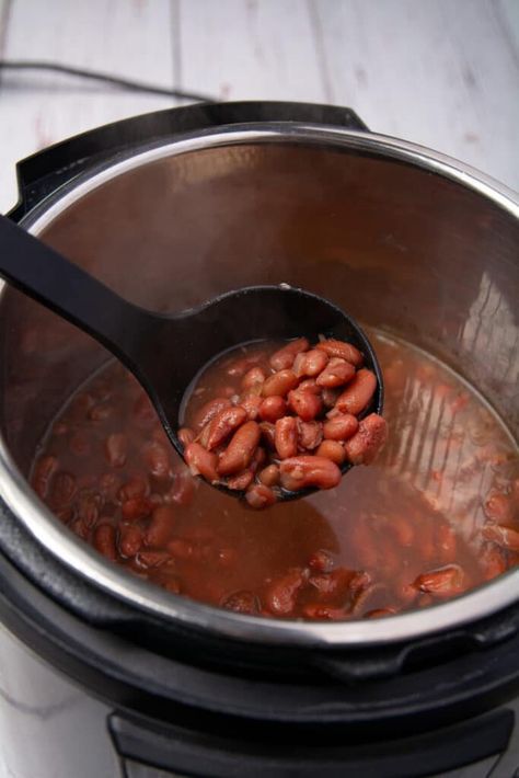 Simple recipe for red beans cooked in the Instant Pot #redbeans #instantpot #recipe Kidney Beans Instant Pot, Beans Instant Pot, Instant Pot Chili Recipe, Pressure Cooker Beans, Small Red Beans, Red Beans Recipe, Red Bean Soup, Instant Pot Chili, Pressure Cooking Recipes