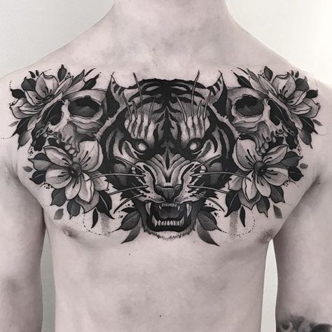 Men Tattoo Ideas, Chest Tattoo Drawings, Full Chest Tattoos, Neo Tattoo, Torso Tattoos, Men Tattoo, Muster Tattoos, Cool Chest Tattoos, Half Sleeve Tattoos For Guys