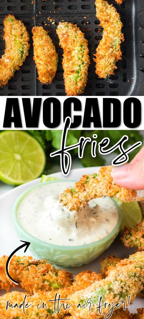 BEST AVOCADO AIR FRYER RECIPE Air Fryer Avocado, Fried Avocado, Avocado Snack, Avocado Fries, Air Fry Recipes, Air Fryer Dinner Recipes, Air Fryer Healthy, Lost 100 Pounds, Air Fryer Recipes Easy