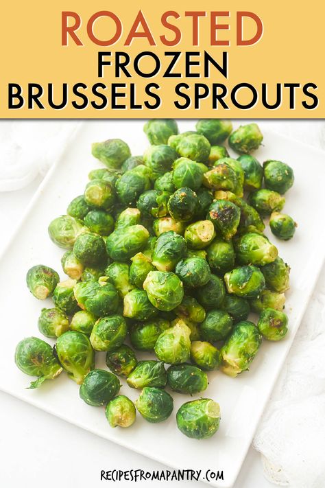 Frozen vegetables are convenient and budget-friendly. Learn how to make oven roasted frozen brussel sprouts that are just as tasty as fresh brussel sprouts. You can quickly achieve cooked sprouts that are tender inside and have those caramelized crispy edges, even when cooking frozen brussles sprouts. Roasting frozen brussel sprouts is quick and simple to do. Click through to get this awesome frozen roasted brussel sprouts recipe!! #frozenveggies #brusselsprouts #roastedfrozenbrusselsprouts Frozen Brussel Sprout Recipes Ovens, Roasted Frozen Brussel Sprouts, Brussel Sprouts In Oven, Roast Frozen Brussel Sprouts, Fresh Brussel Sprouts, Roast Chicken Tenders, Frozen Brussel Sprouts, Roasted Brussel Sprouts Recipe, Bacon Wrapped Asparagus Recipes