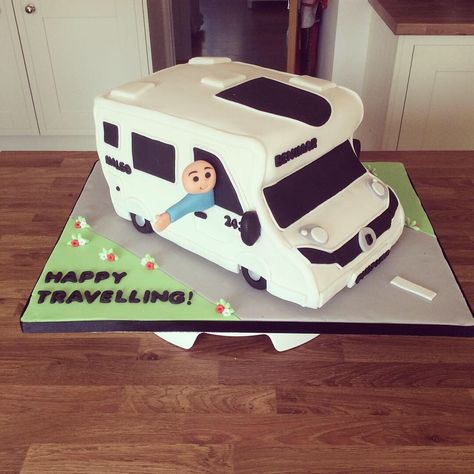 Camper Cake Ideas, Motorhome Cake, Campervan Cake, Camper Cakes, 60th Cake, Retirement Cake, 80 Birthday Cake, Retirement Party, Retirement Parties