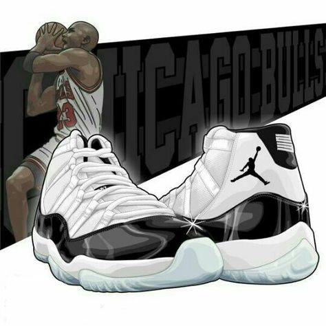 Jordan 11 Drawing, Cartoon Sneakers, Jordan 11 Concord, Sneakers Wallpaper, Jordan Xi, Shoes Wallpaper, Michael Jordan Basketball, Nike Air Jordan Shoes, Jordan Logo