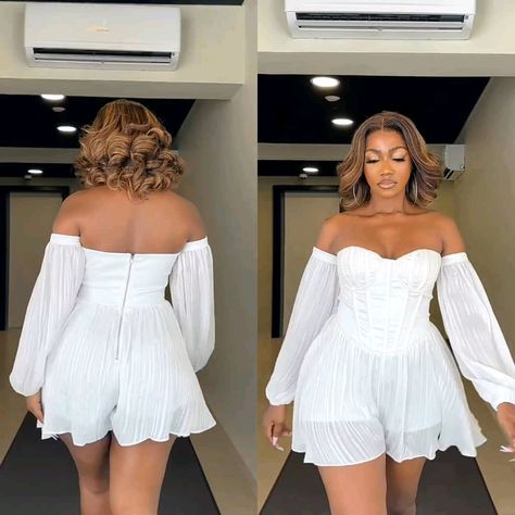 LUXURY PLAYSUIT... AVAILABLE ONLY IN PICTURE COLOR AS SEEN 💯 Sizes: S, M, L ✅ Price 👉👉15000 To order Dm on WhatsApp 07068621348 #ladiesonwhite #white #whiteweddings #whiteparties #pretty White Party, Playsuit, White Wedding, White, Quick Saves, Color