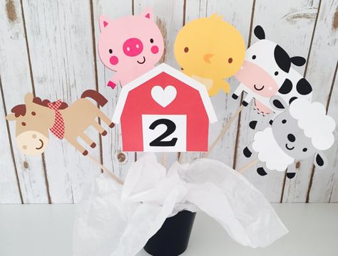 6 Piece Farm Barnyard Centerpiece Farm Cake Topper Animal Farm Cake Topper, Farm Table Decor, Farmyard Party, Farm Party Decorations, Farm Themed Party, Barnyard Birthday Party, Farm Theme Birthday, Farm Animals Theme, Farm Animal Party