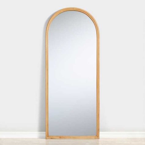 Arched Rattan Leaning Full Length Calla Floor Mirror | World Market Rental Upgrades, Mirror Ikea, Simplicity Living, Leaning Floor Mirror, Arch Floor Mirror, Floor Length Mirror, Tudor House, Decor Pillows, Length Mirror