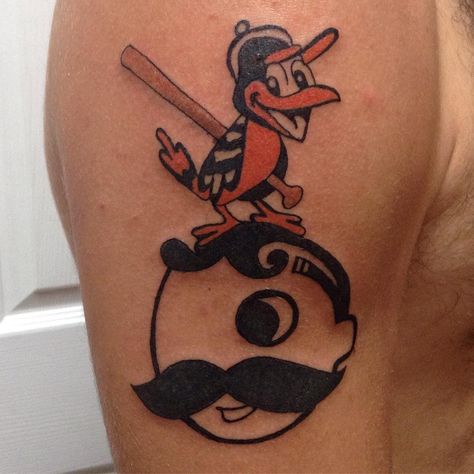 Independent Tattoo : Delaware on Instagram: “#baltimorepridetattoo by @justinchanger #nofilter #independenttattoo #skindependent #selbyville #delaware #delawhere #tattoo #tattoos…” Baltimore Orioles Logo, Independent Tattoo, Baseball Tattoos, Orioles Logo, Pride Tattoo, Orioles Baseball, Opening Day, Tattoo Lettering, Animal Tattoos