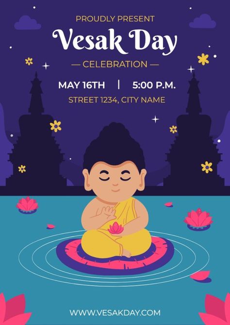 Vesak Day Poster, Wesak Day, Vesak Day, Buddha Poster, Home Poster, Used Tools, Pinterest Board, Poster Template, Business Branding