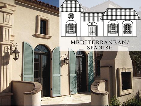 Mediterranean/Spanish style: Board and Batten or Louver shutters Mediterranean Board And Batten, Window Trim Exterior Stucco Spanish Style, Spanish Windows Exterior, Shutters Mediterranean, Spanish Coastal Home, Mediterranean Shutters, Mediterranean Windows, Coastal Home Exterior, Window Shutters Exterior