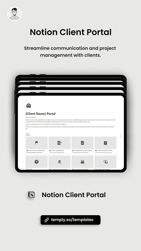 #Notion_Client_Portal #Free_Notion_Templates #Notion_Ideas #Portal_Design Notion Client Portal, Portal Design, Etsy Planner, Notion Templates, Client Management, Small Business Planner, Dashboard Template, Social Media Planner, Notion Template