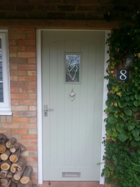 My Farrow and Ball French Grey door. Love this colour so much. Pebble Grey Front Door, Pale Grey Front Door, Gray Front Door Colors, Grey Front Door, Patio Door Blinds, Grey Front Doors, Oak Front Door, Cottage Front Doors, Composite Front Door