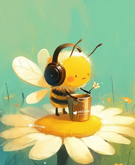 Animated Bee, Honeybee Art, Bee Icon, Bee Illustration, Food Illustration Art, Cute Animal Illustration, Pixel Art Games, Art Theme, Black Wallpaper Iphone