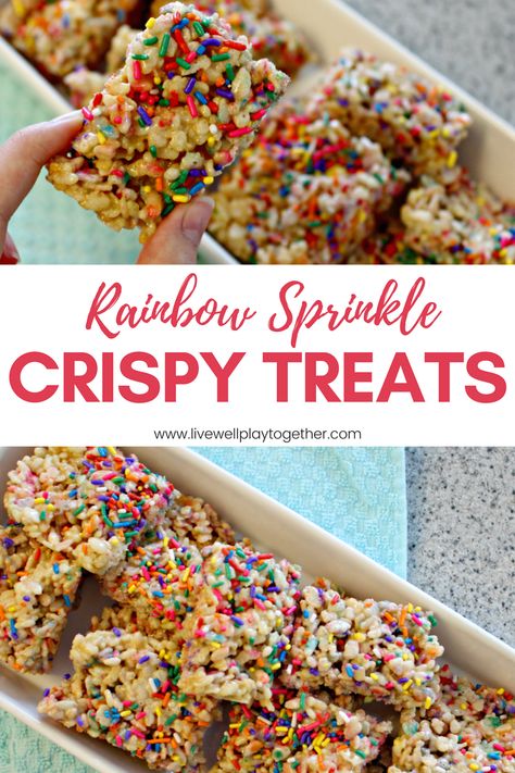 Krispy Treats Recipe, Crispy Treats Recipe, Utah Food, Pixie Party, Pinterest Lifestyle, Rainbow Sprinkle, Sprinkles Recipe, Krispy Treats, Baking Fun