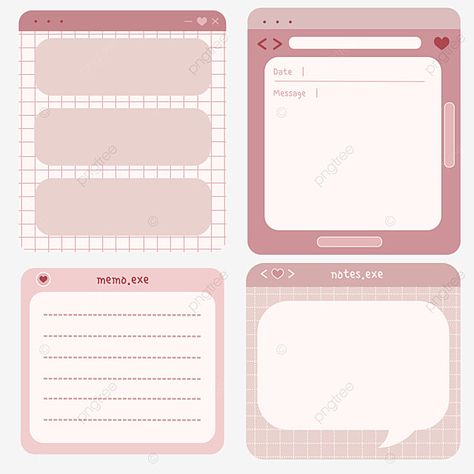 Cute Diary Design, Notebook Pages Template, Memo Pad Design Aesthetic, Memo Notepad Aesthetic, Note Template Cute, To Do List Background, Pink Notes Template, Postit Notes Png, Notepad Template Aesthetic