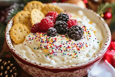 Christmas Sugar Cookie Dip Sugar Cookie Dip, Cookie Dip, Cookies Fruit, Christmas Sugar Cookie, Cookie Bites, Easy Holiday Desserts, Sugar Cookie Mix, Holiday Desserts Table, Dairy Free Cream