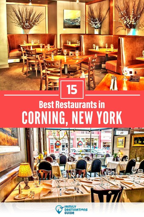 Want to see the best restaurants in Corning, NY? We’re FamilyDestinationsGuide, and we’re here to help: From incredible brunch spots and amazing places to eat dinner, to local foodie spots and hidden gems, discover the BEST Corning restaurants - so you get memories that last a lifetime! #corning #corningrestaurants #restaurantsincorning #bestrestaurantsincorning #placestoeatcorning Best Family Restaurants In Nyc, Best Places To Eat New York, Nyc Restaurants Unique, Best Restaurants In Nyc, Coolest Restaurants In Nyc, Ny Food, Ny Restaurants, Corning Ny, Finger Lakes Ny