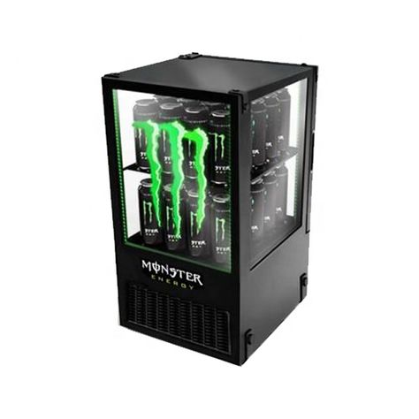 Display Fridge, Image Monster, Drink Display, Monster Energy Drink, Mini Monster, Energy Drink, Monster Energy, Glass Etching, Glass Door