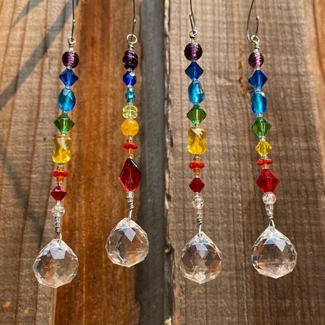 Gemstone Suncatcher, Crystal Suncatcher, Zen Decor, Rainbow Bright, Rainbow Light, Hanging Crystals, Rainbow Maker, Crystal Ornament, Crystal Suncatchers