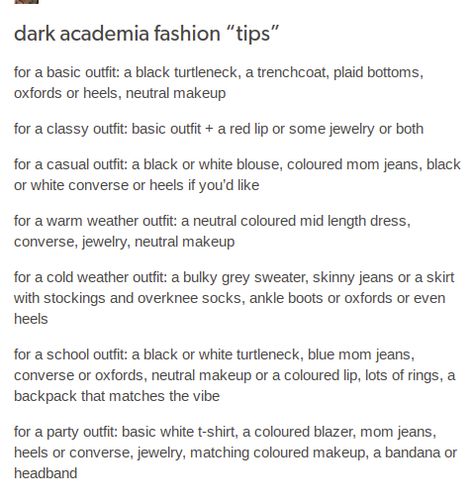 Academia Essentials, Dark Academia Tips, Chaotic Academia Outfits, Dark Academia Things, Punk Academia, Chaotic Academia Aesthetic, Androgynous Clothing, Dark Academic, Dark Academia Cottagecore