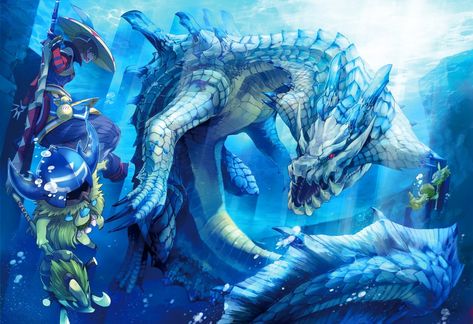 blue dragon character digital wallpaper Monster Hunter #Lagiacrus #Kayamba #Cha-cha #1080P #wallpaper #hdwallpaper #desktop Monster Hunter 2, Dragon Manga, Monster Hunter 3rd, Monster Hunter Series, Monster Hunter Art, Cool Monsters, Monster Hunter World, Gaming Wallpapers, Fantasy Dragon