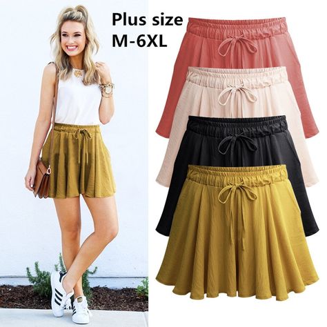 Culottes Shorts, Chiffon Pants, Chiffon Shorts, Female Shorts, A Line Shorts, Women Shorts, Shorts Skirts, Shorts Women, Looks Chic