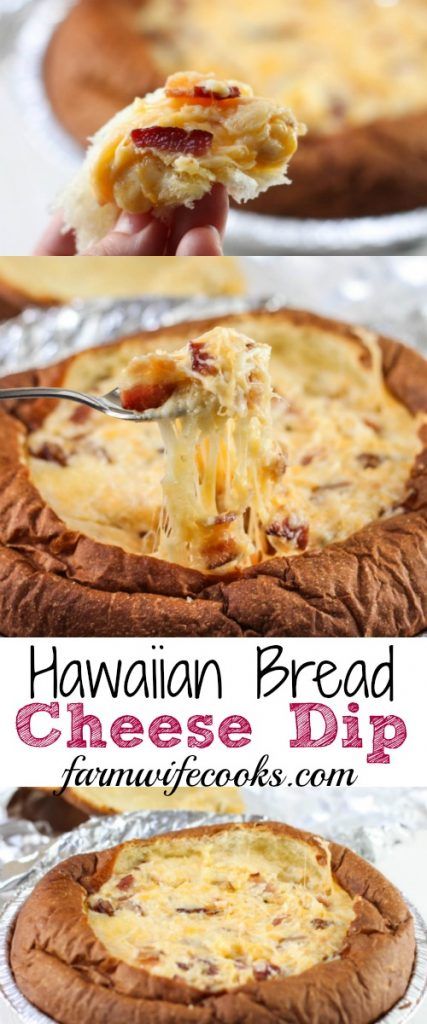 This Hawaiian Bread and Cheese Dip is the perfect appetizer for game day and makes a great addition to any party. #gameday #superbowl #bacon #dip Appetizers Superbowl, Hawaiian Appetizers, Hawaiian Party Food, Hawaiian Bread, Luau Food, Superbowl Appetizers, Bread Cheese, Tailgating Recipes, Snack Dip