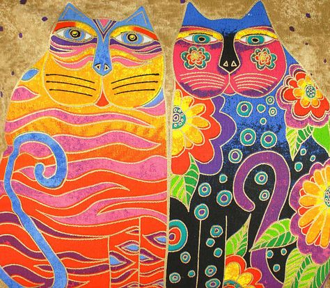 The Appeal and Life Lessons Behind Popular Cheeseball Art - Improvised Life Laurel Burch Art, Laurel Burch Cats, Cats Art Drawing, Jig Saw, Colors And Patterns, Cat Quilt, Cat Fabric, Laurel Burch, Art Cat