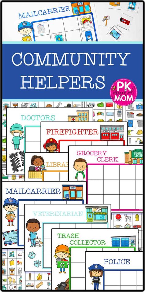 Community Helper Preschool Printables, Games, Activities and more! Check out this new set of community helper sorting mats. Great for Preschool Social Studies, students sort 120+ cards onto 10 different community helper mats. Community Helpers Preschool Printables, Community Helper Preschool, Community Helpers Literacy, Community Helpers Pictures, Preschool Social Studies, Clothes Study, Community Helpers Preschool Activities, Teaching Preschoolers, Community Helpers Preschool