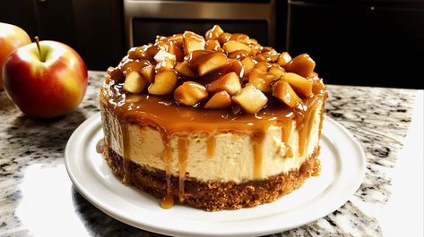 This Caramel Apple Cheesecake is the ultimate fall dessert! With creamy cheesecake, spiced apples, and rich caramel sauce, it's a flavor-packed treat that screams autumn. Whether you're hosting a gathering or treating yourself, this indulgent dessert is a must-try. Unlock the secret to this amazing dish – get the recipe now! #CaramelAppleCheesecake #FallDesserts #CheesecakeRecipe #EasyCheesecake #AppleCheesecake #CaramelDessert #BakingInspiration #AutumnRecipes #SweetTreats #DessertLovers Caramel Apple Spice Cake, Caramel Apple Cheesecake Recipes, Spiced Cheesecake, Apple Cheesecake Recipes, Apple Topping, Caramel Recipe Easy, Pumpkin Pecan Cobbler, Apple Spice Cake, Caramel Apple Cheesecake