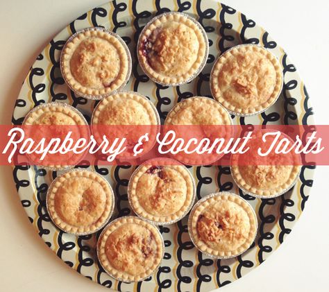 Oh So Lovely Vintage: Recipe for raspberry & coconut tarts! Raspberry Coconut Tarts, Coconut Tart Recipe, Easy Tart Recipes, Coconut Jam, Coconut Tart, Jam Tarts, Raspberry Coconut, Star Birthday, Raspberry Tarts