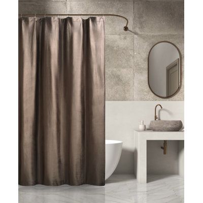 Experience the luxurious feel of embossed velvet with the Valletta shower curtain. A modern and sleek addition to your bathroom, its clean lines and minimalist design make it the ideal choice for those who appreciate modern aesthetics. Choose from a wide range of solid color options to match your personal style and décor. Whether you prefer calming neutrals or vibrant hues, the Valletta shower curtain has the perfect shade to complement your space. Add the coordinate bedding and window panels to Brown Shower Curtain Bathroom, Neutral Shower Curtains, Hotel Shower Curtain, Luxury Shower Curtain, Brown Shower Curtain, Brown Bathroom Decor, Embossed Velvet, Modern Shower Curtains, Brown Bathroom