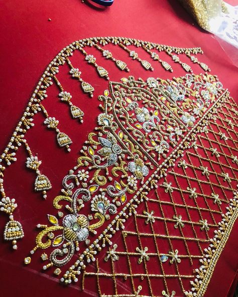 New bridal blouse collection…. 7780785822 whatsapp now to order yours. Kindly inbox us for orders or enquiries Prakyathdesignerstudio- Creating Culture For exclusive collection do visit our PRAKYATH STUDIO We undertake all kinds of Stitching, Wedding design, lehangas, churidars. Specialists at *MAGGAM WORK BLOUSES* and EMBROIDERY BLOUSES Every dress has a story!! #prakyath #prakyathcollections #redbridalblouse #bridalwearcollection #heavyblousedesign #temple #traditional Creating Culture, Exclusive Blouse Designs, Model Blouse, Latest Bridal Blouse Designs, Bridal Blouses, Embroidery Blouses, Cutwork Blouse, Maggam Work Designs, Simple Work