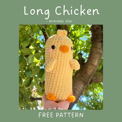 LONG CHICKEN FREE PATTERN🐥 + tester appreciation to celebrate 1,7k i’ll release this pattern for free to thank you all for the love and… | Instagram Fun Crochet Ideas, Kirby Crochet Pattern Free, Yellow Crochet Projects, Free Crochet Patterns Amigurumi, Crochet Tutorial Pattern, Chicken Pattern, Easy Crochet Animals, Crochet Chicken, Quick Crochet Patterns