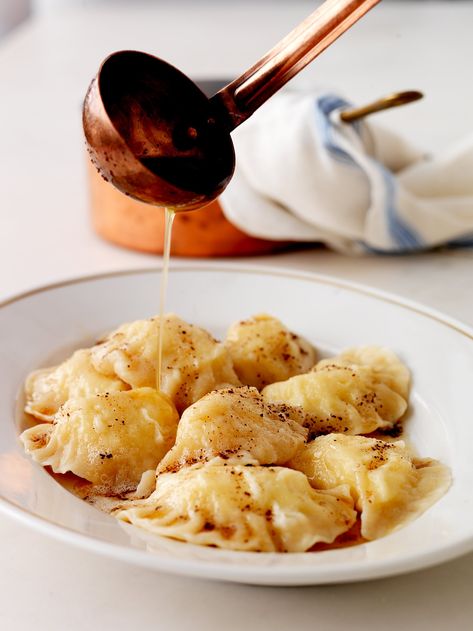 pierogis with sauce Rice Pizza, Potato Filling, Pierogi Recipe, Pasta Rice, Recipes Pasta, Smitten Kitchen, Dumpling Recipe, Butter Recipe, Brown Butter