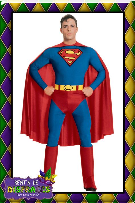 SUPERMAN   Talla: Mediana Incluye: Traje, Capa y Cinturón Precio: $350.00 Mens Superman Costume, Superman Kids Costume, Superman Halloween Costume, Superman Halloween, Superhero Fancy Dress, Superman Cape, Superman Costume, Superman Costumes, Superman Logo