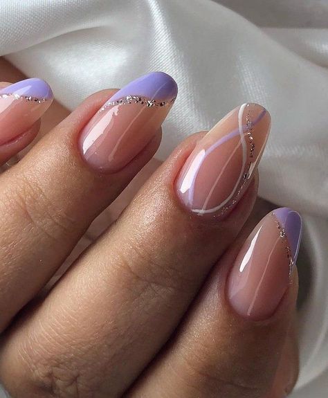 Hoco Nails, Lilac Nails, Manikur Kuku, Purple Nail Designs, Lavender Nails, Girly Acrylic Nails, Basic Nails, Casual Nails, Nails Blue