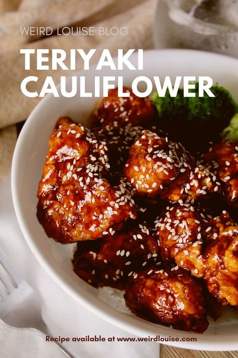 Plant Based Chinese Food, Teriyaki Cauliflower Power Bowls, Cauliflower Tofu Recipes, Plant Based Chinese Recipes, Plant Based Deserts, Chinese Cauliflower Recipes, Plant Based Cauliflower Recipes, Plantiful Kiki Recipes, Asian Cauliflower Recipes