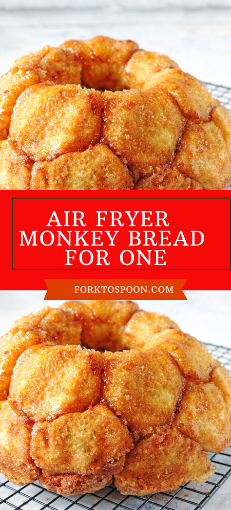 If you're looking for an easy and delicious single-serving dessert, look no further than this air fryer monkey bread recipe. It's made with just a few simple ingredients, and it's perfect for those nights when you want something sweet but don't want to make a big fuss. Give it a try! Air Fryer Single Dessert, Air Fryer Monkey Bread, Bread For One, Monkey Bread Recipe, Frozen Rolls, Ricotta Toast, Easiest Recipes, Single Serve Desserts, Cinnamon French Toast