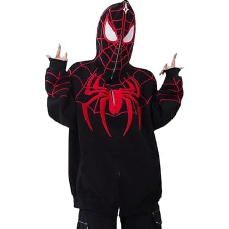 YINGKE Women's Spider Print Zip Up Hoodie Y2K Long Sleeve Oversized Sweatshirt Gothic Punk Jacket Vintage 90s E-Girl Harajuku Streetwear (2XL, Red) : Amazon.co.uk: Fashion Punk Jacket, Y2k Long Sleeve, Hoodie Y2k, E Girl, Harajuku Streetwear, Gothic Punk, Jacket Vintage, Uk Fashion, Oversized Sweatshirt