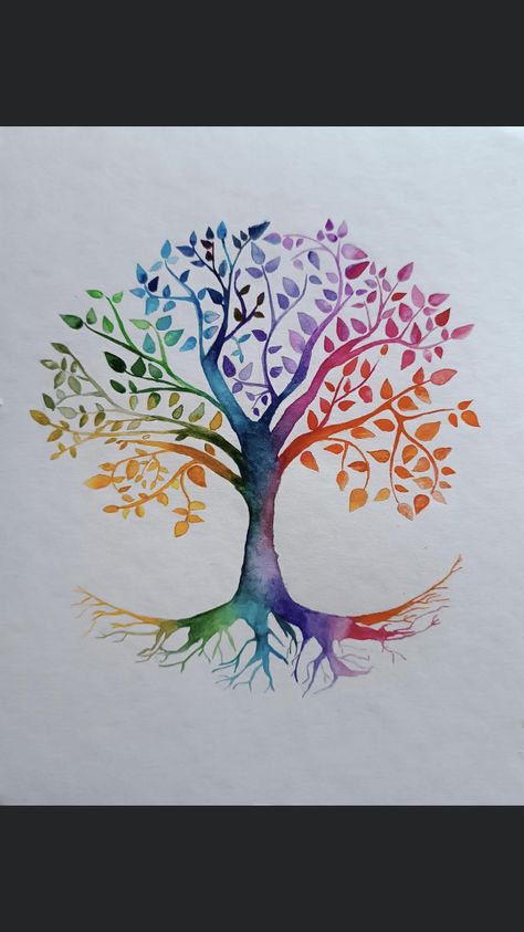 Spiritual Watercolor, Tree Of Life Tattoo, Animals Artwork, Animal Tattoos, Life Tattoos, Inspirational Tattoos, Body Art Tattoos, Tree Of Life, Watercolor Tattoo