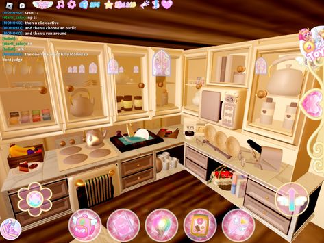 Royale High Kitchen Ideas, Royale High Dorm Kitchen, Royale High Dorm Ideas Layout, Rh Dorm Ideas, Royale High Dorm Ideas, Rh Kitchen, High Room Ideas, Halloween Dorm, Rh Dorm