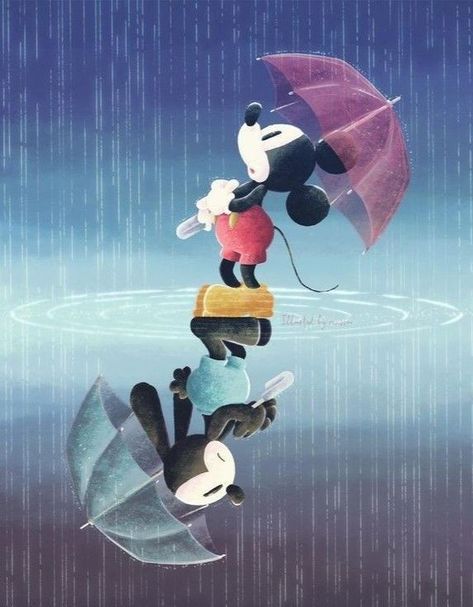 Disney Character Art, Walter Elias Disney, Epic Mickey, Mickey Mouse Pictures, Oswald The Lucky Rabbit, Lucky Rabbit, Disney Images, Mickey Mouse Cartoon, Mickey And Minnie Mouse