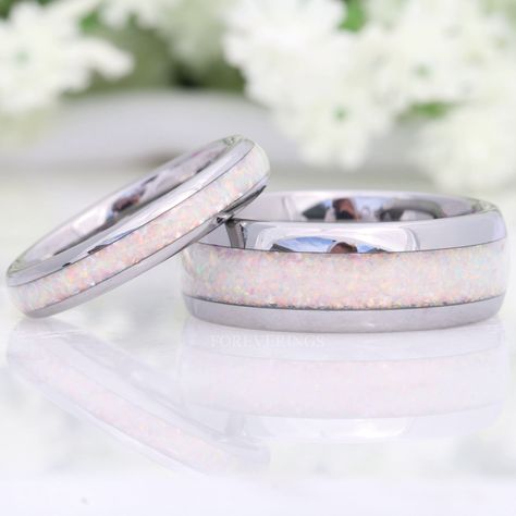 Matching Wedding Rings Silver, Positive Attributes, Matching Wedding Ring Sets, Green Agate Ring, Opal Wedding Band, Rose Gold Ring Set, Couples Ring, Matching Wedding Rings, Promise Rings For Couples