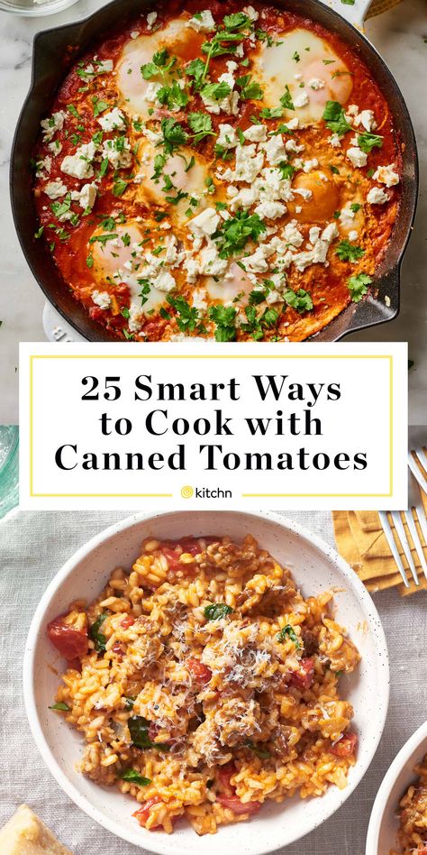 Meals With Canned Vegetables, Recipes With Tomato Sauce Healthy, Tin Tomatoes Recipes, Can Crushed Tomatoes Recipes, Can Tomato Sauce Recipes, Recipes With Canned Tomatoes Meals, Dice Tomatoes Recipes, Chicken Canned Tomato Recipes, Crushed Tomato Recipes Dinners