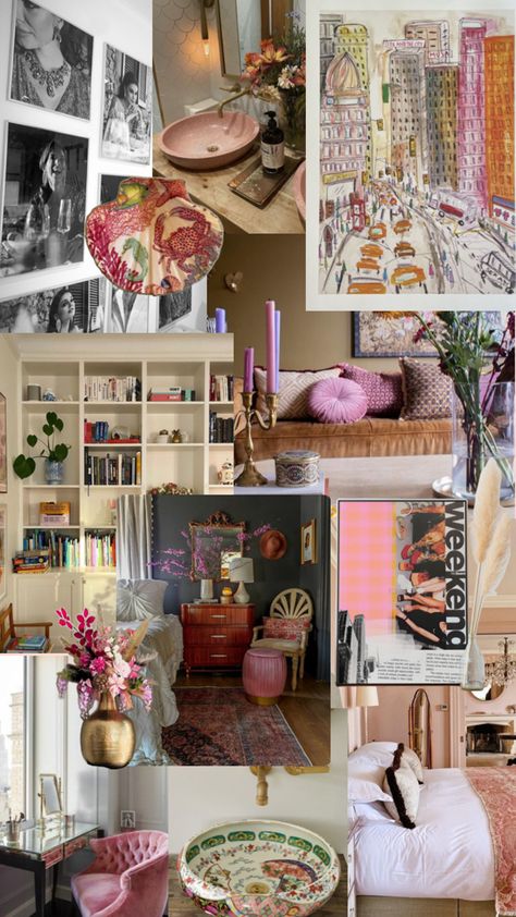 Maximalist Bedroom Vintage, Italian Room Aesthetic, Pink Maximalist Bedroom, Bedroom Vintage Aesthetic, 20s Bedroom, Pink Maximalist, Maximalist Bedroom, Bedroom Vintage, Dream Room Inspiration