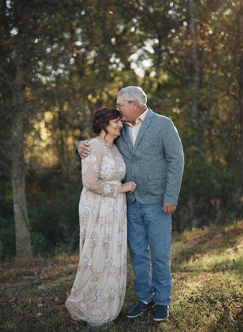 30 Years of Marriage Campfire Celebration - Inspired By This 30th Wedding Anniversary Photoshoot, 50th Wedding Photoshoot, 50th Wedding Anniversary Photoshoot Ideas, Wedding Dresses For Elderly Women, 30th Anniversary Photo Shoot, 50th Anniversary Photoshoot, 30 Year Vow Renewal Ideas, 50th Anniversary Photo Shoot Ideas, 30 Year Anniversary Photoshoot