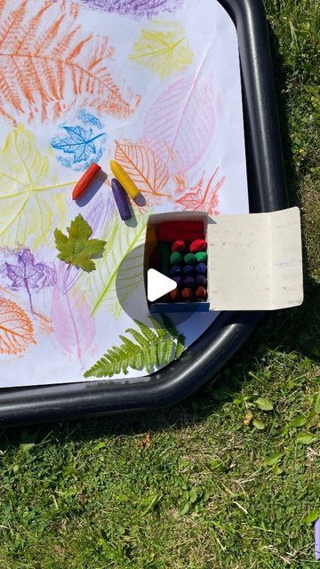 Early Years Resources on Instagram: "Leaf rubbing art 🍁  Use the Tuff Tray paper pad to create works of art from nature!  Go on a scavenger hunt and find different shaped leaves, then use wax crayons to gently rub over the leaves, revealing their intricate patterns and veins on the paper  The variety of shapes and textures will make each piece unique!  #LearningThroughPlay #ScienceForKids #Science #ScienceExperiments #STEMEducation #STEAM #STEMForKids #KidsScience #ActivitiesForKids" Leaf Rubbing Art, Art From Nature, Leaf Rubbing, Brother Louie, Tuff Tray Ideas Toddlers, Fall Activities For Toddlers, Forest School Activities, November Activities, Kindergarten Art Projects