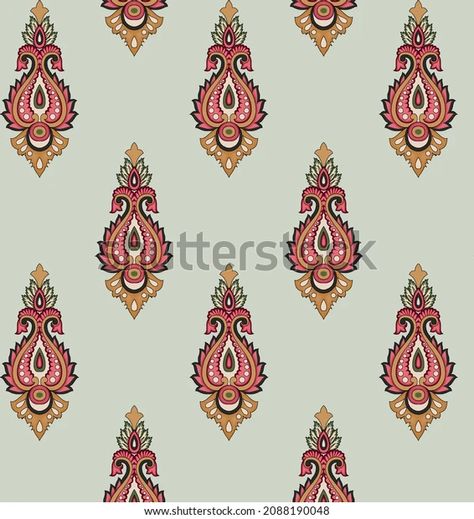 Paisley Motif Design, Motif Design Geometric, Digital Flowers Illustration, Paisley Butta, Block Printing Diy, Butti Design, Buti Design, Butta Design, Abstract Motif