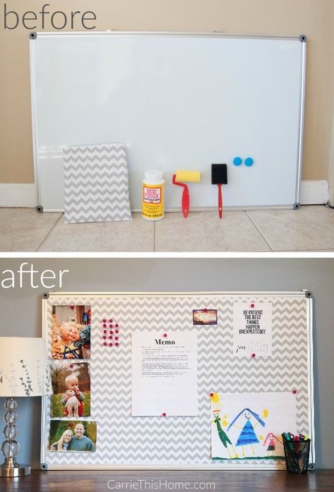 Wall Covering Ideas Diy, Bulletin Boards Diy, Wall Covering Ideas, Fabric Covered Bulletin Board, Diy Wall Art Quotes, Diy Whiteboard, Diy Bulletin Board, Board For Kids, Fabric Pictures