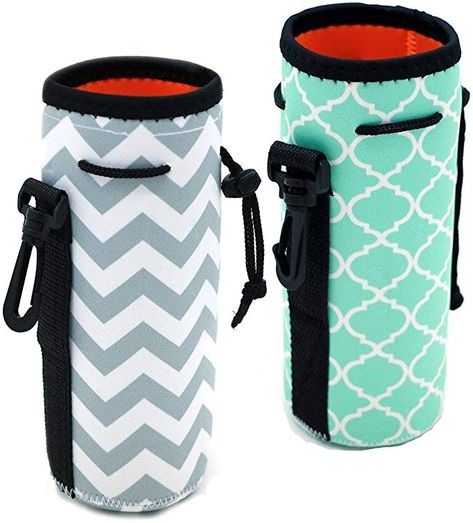 Amazon.com : Protable Neoprene Insulated Water Drink Bottle Cooler Carrier Cover Sleeve Tote Bag Pouch Holder Strap(2 colors) (White+Hot Green) : Sports & Outdoors Water Bottle Sleeve, Water Bottle Carrier, Water Bottle Bag, Hot Green, Green Sports, Mine Mine, Water Drink, Best Water Bottle, Bottle Sleeves